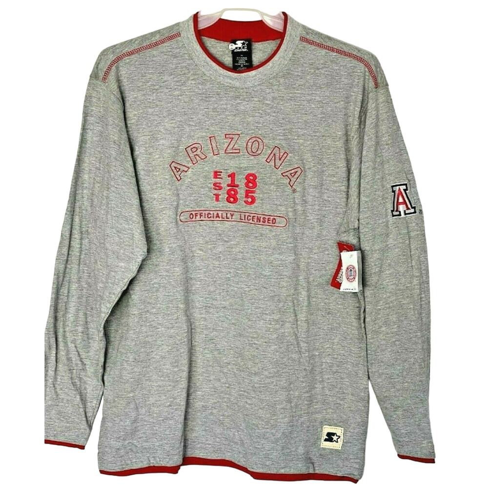 Starter Team University of Arizona Wildcats Long Sleeve Tee Embroid Mens 2XL XXL